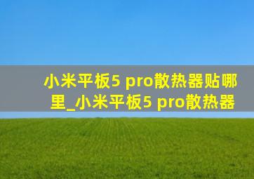 小米平板5 pro散热器贴哪里_小米平板5 pro散热器